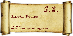 Sipeki Megyer névjegykártya